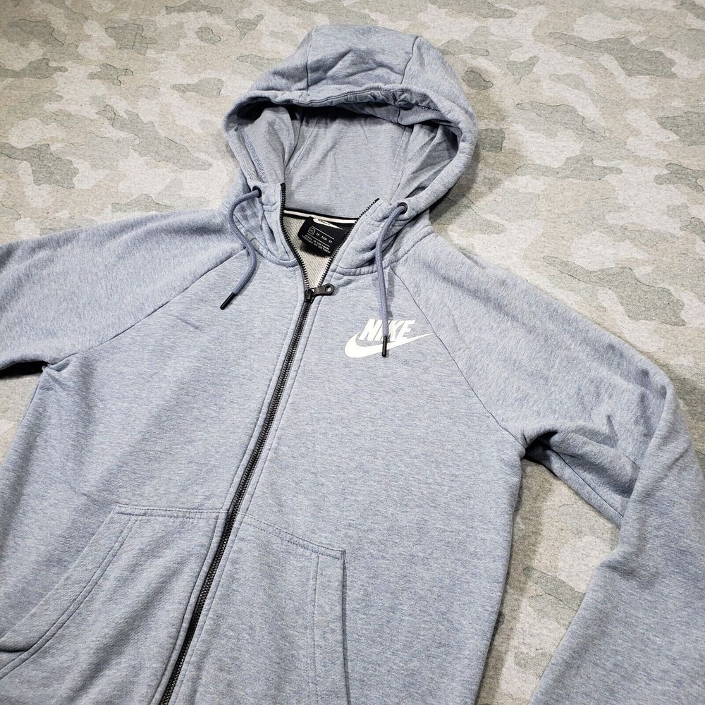Nike Sweatshirt Womens XS Blue‎ Full Zip Hooded Gym Fitness Active Wear